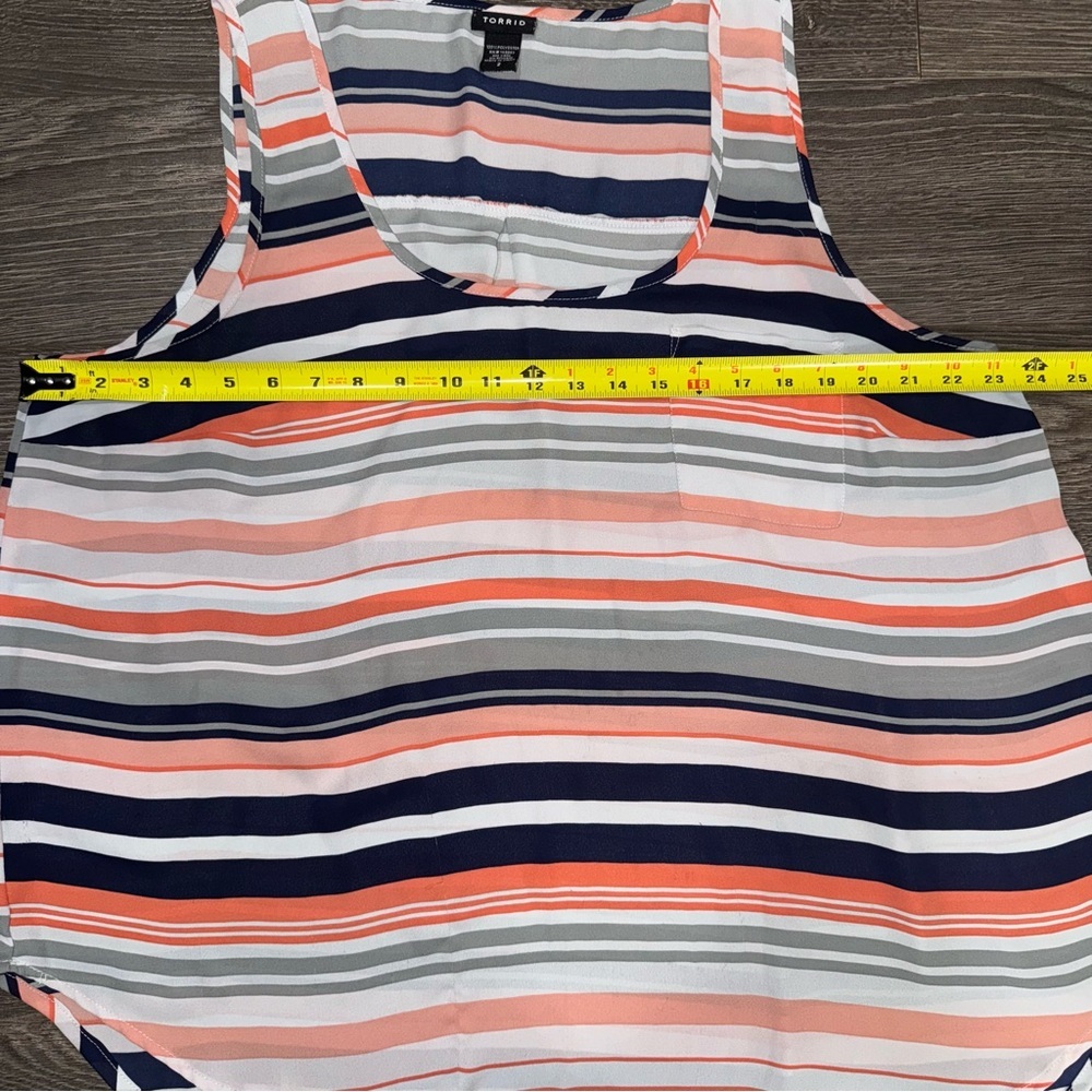 *3 for $15* Torrid Striped Tank Top Blue/ Orange Lightweight Size 2/2X - Picture 10 of 13